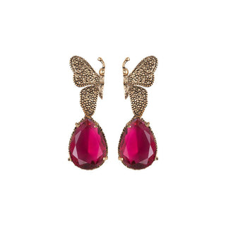Arete bugs mariposa betamina Aretes con Drop (No desmontable) de Joyería Regina Castillo