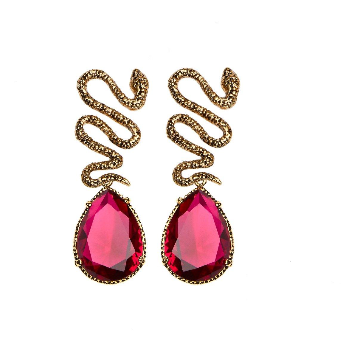 Arete bugs víbora espiral betamina Aretes con Drop (No desmontable) de Joyería Regina Castillo