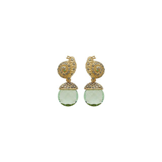 Arete caracol siphon gold + Drop fut hatty gold desmontable Arete + Drop de Joyería de autor Regina Castillo