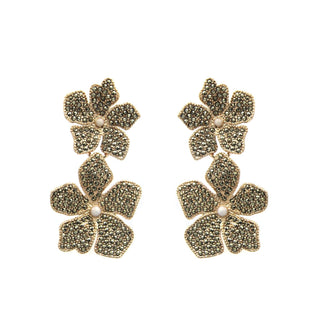 Arete flor catha de plata desmontable + Drop Flor catha de plata desmontable Arete + Drop de Joyería de autor Regina Castillo