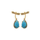 Arete libélula de plata personalizable  + Drop turquesa Arete + Drop de Joyería Regina Castillo