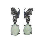 Arete mariposa Katie + Drop preinita de plata desmontable Arete + Drop de Joyería Regina Castillo