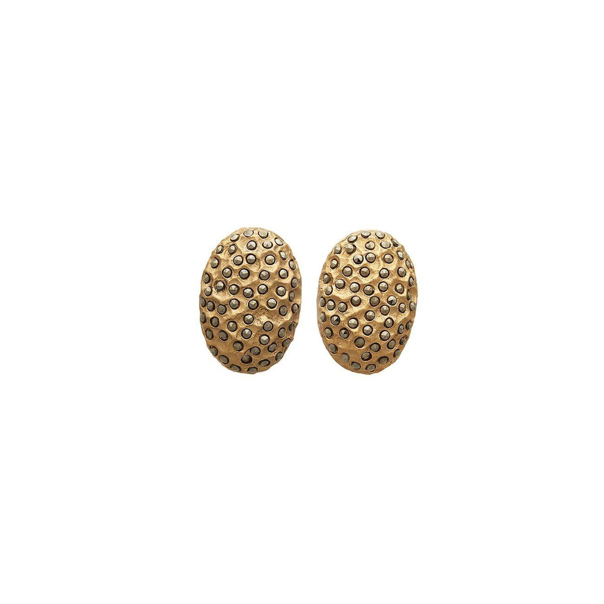 Arete oval amartillado Aretes de Joyería Regina Castillo