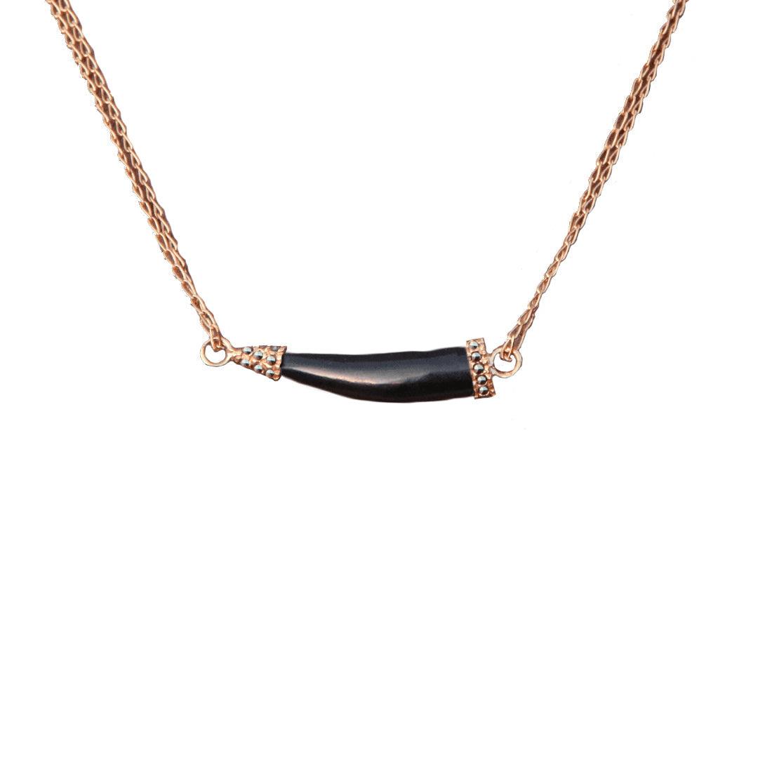 Cadena Doble Fang Gold Cadenas y Collares de Joyería de autor Regina Castillo