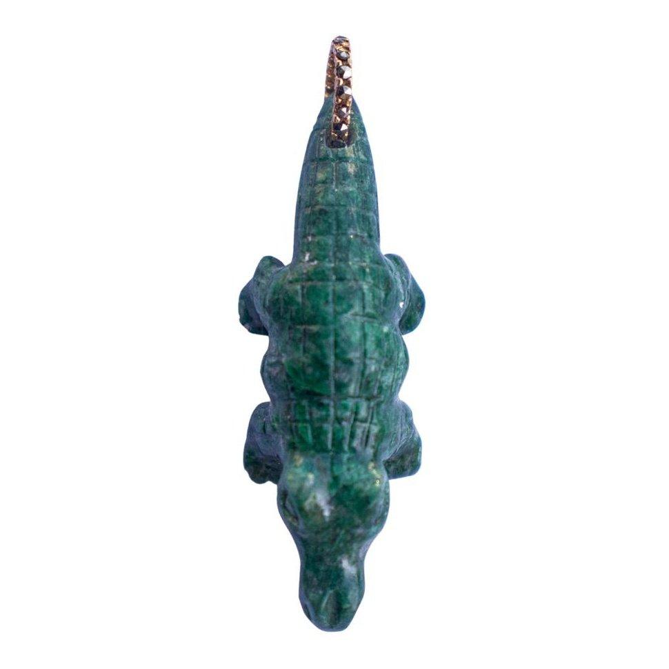 Dije cocodrilo color jade Dijes y Broches de Joyería de autor Regina Castillo