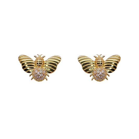 Arete abeja diamantes Arete Base de Joyería de autor Regina Castillo
