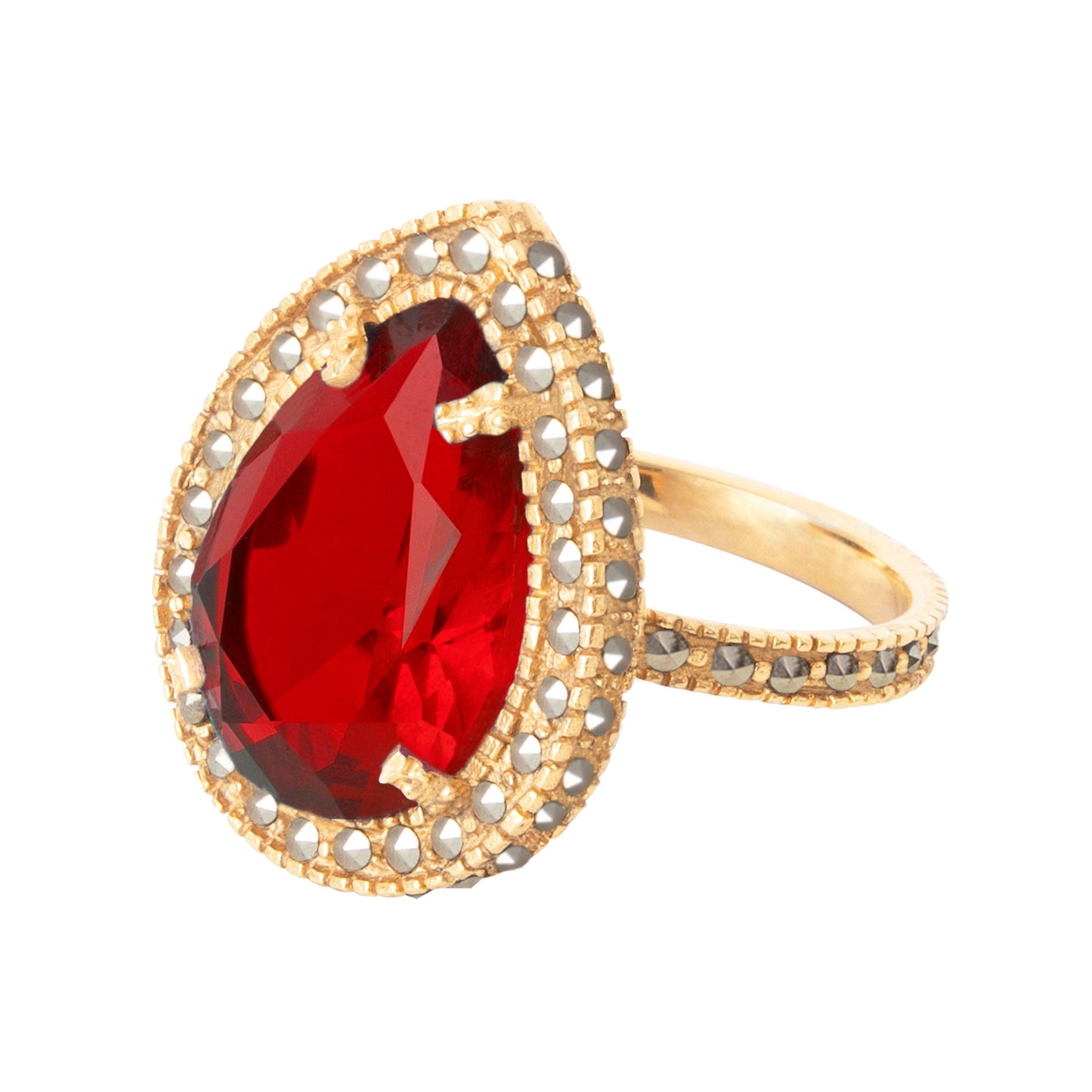 Anillo Jan II de Plata (Rojo) Anillos de Joyería de autor Regina Castillo